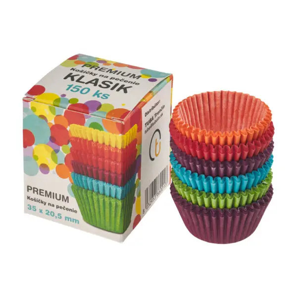 KLASIK - Papierové košíčky farebné 24x