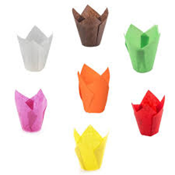 Formy na pečenie – TULIP - farebný mix 24 ks