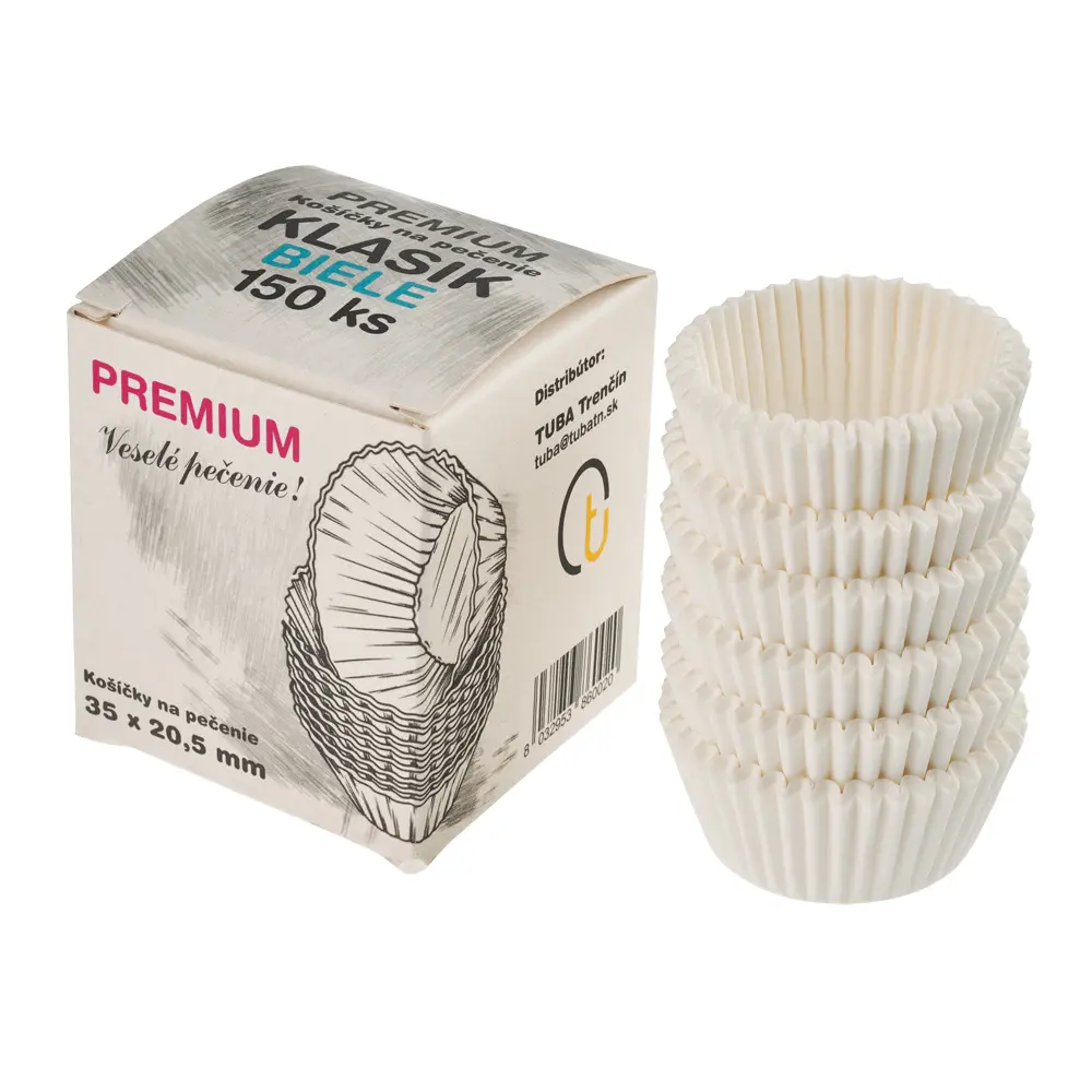 Košíčky na pečenie PREMIUM BIELE KLASIK 24x