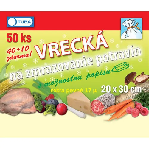 Vrecká na zmrazovanie 20x30cm číre