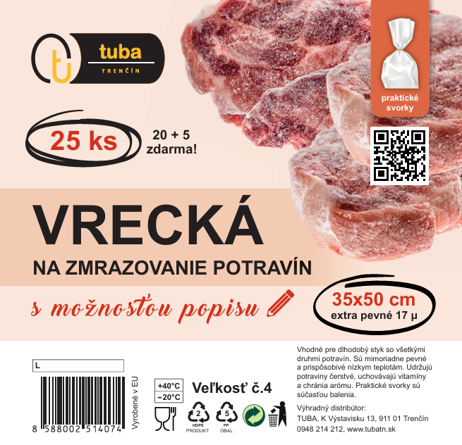 Vrecká na zmrazovanie 35x50cm