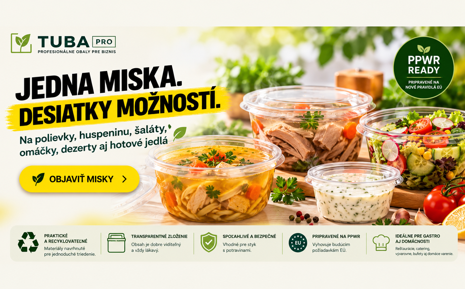 Misky a obaly na jedlo