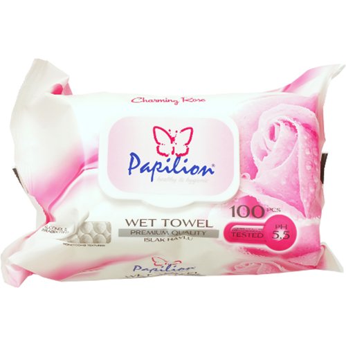 Vlhč.utierky Papilion 100ks rose