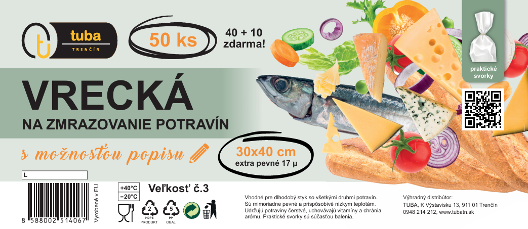 Vrecká na zmrazovanie 30x40 cm