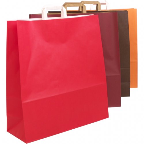 Taška papierová M farebná 46+16,5x49