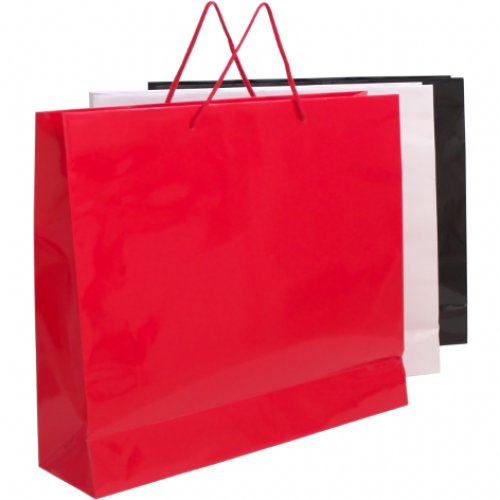 Taška papierová M 2 farebná 55+15x48